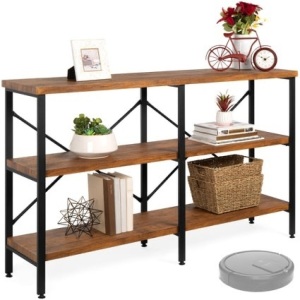 3-Tier Industrial Hallway Console Table for Living Room, Entry Way - 55in 