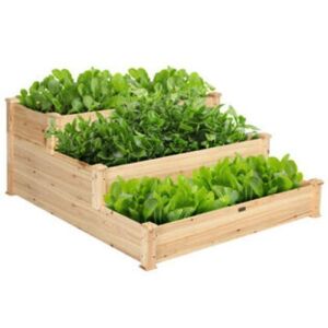 3 Tier Wooden Raised Garden Bed Planter Kit 