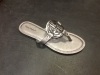 Lot of (6) Pierre Dumas Flat Sandals, Pewter, Size 9 - Appear New