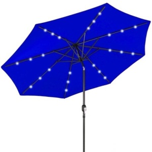 Solar LED Lighted Patio Umbrella w/ Tilt Adjustment, UV-Resistance - 10ft 