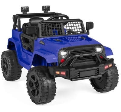 12V Kids Ride-On Truck Car w/ Parent Remote Control, Spring Suspension, Blue