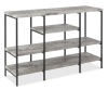 4-Tier Industrial Console Table w/ Tall Shelf Space - 55in, Gray