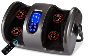 Reflexology Shiatsu Foot Massager w/ High-Intensity Rollers, Remote Control, Gray