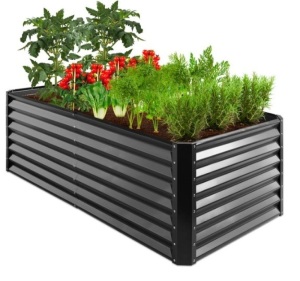 Outdoor Metal Raised Garden Bed for Vegetables, Flowers, Herbs - 6x3x2ft, Gray