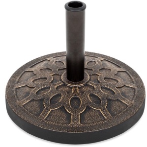 18in Round Patio Umbrella Base Stand w/ Rustic Finish 