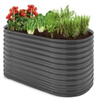Raised Oval Garden Bed, Customizable Elevated Outdoor Metal Planter - 63in,APPEARS NEW