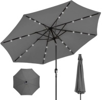 Solar LED Lighted Patio Umbrella w/ Tilt Adjustment, UV-Resistance - 10ft&nbsp;