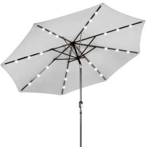 Solar LED Lighted Patio Umbrella w/ Tilt Adjustment, UV-Resistance - 10ft 