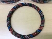 Lot of (5) Follicomfy Automotive Steering Wheel Cover, Ethnic Style, Flax Anti-Slip, Sweat-absorbent - NEW