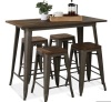 5-Piece Counter Height Dining Set w/ 4 Backless Stools, 330lb Capacity, Boxes A & B