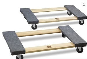 WEN 721830 1000 lbs. Capacity 18 in. x 30 in. Hardwood Movers Dolly (2-Pack),NEW