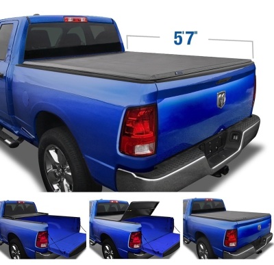 Tyger Auto T3 Soft Tri-Fold Truck Bed Tonneau Cover 2009-2018 Dodge Ram 1500, 2019-2021 Classic, Fleetside 5'7", TG-BC3D1015 - Appears New 