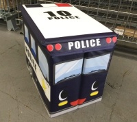 Toy Box for boys, KAP Police Car toy chest, Light Up LED Toy Box, Foldable Storage Basket/Organizer, toy bin,APPEARS NEW