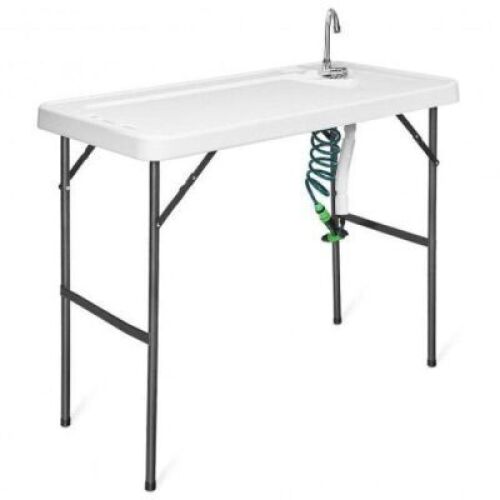 Folding Cleaning Sink Faucet Cutting Camping Table W/ Sprayer&nbsp;