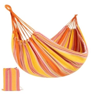 2-Person Brazilian-Style Double Hammock w/ Portable Carrying Bag, Sunset