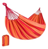2-Person Brazilian-Style Double Hammock w/ Portable Carrying Bag, Orange