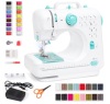 6V Portable Foot Pedal Sewing Machine w/ 12 Stitch Patterns, Teal