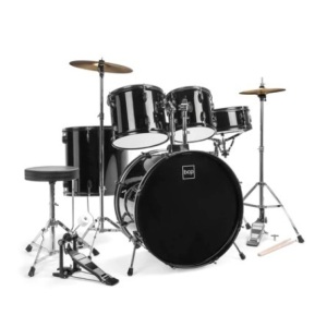 5-Piece Full Size Drum Set For Adults, Black