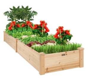 8x2ft Wooden Raised Garden Bed Planter