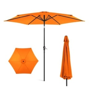 Outdoor Steel Market Patio Umbrella, 10ft, Orange