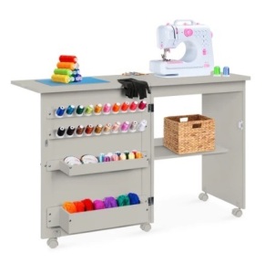 Folding Sewing Table, Gray