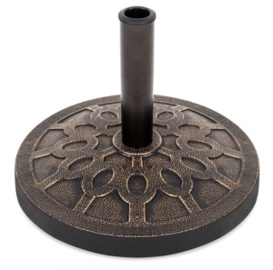 18in Round Patio Umbrella Base Stand w/ Rustic Finish