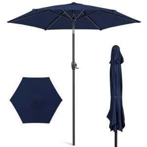 BCP. SKY. 5699. : Out Door  Market Patio Umbrella W / Push Button  Tilt , Crank Lift 