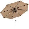 BCP. SKY. 3435 :  Solar  LED Lighted Patio Umbrella  W / Tilt  Adjustment UV- Resistant 