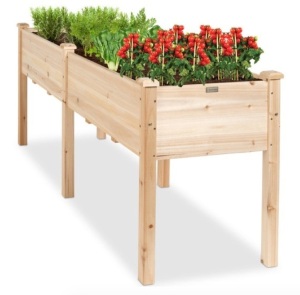 Raised Garden Bed, Elevated Wood Garden Planter Stand - 72x24x30in