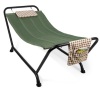 Outdoor Patio Hammock for Backyard, Garden w/ Stand, Pillow, Storage Pockets, Green