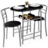 3-Piece Wooden Table & Chairs Dining Set w/ Lower Storage Shelf&nbsp;
