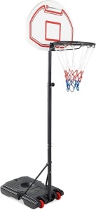 Kids Height-Adjustable Basketball Hoop, Portable Backboard System w/ Wheels 