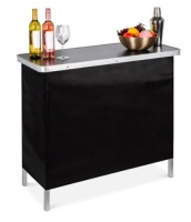Portable Pop-Up Bar Table w/ Carrying Case, Removable Skirt, Appears New