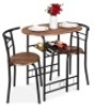3-Piece Wooden Table & Chairs Dining Set w/ Lower Storage Shelf, Appears New