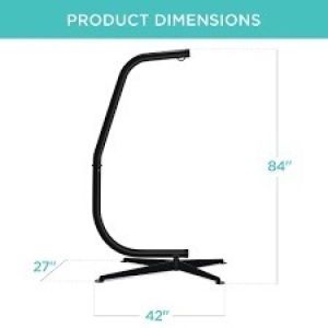 Curved Hanging Hammock C-Stand w/ All-Weather, Steel Frame - Stand Only