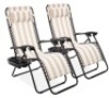 Set of 2 Adjustable Zero Gravity Patio Chair Recliners w/ Cup Holders, Appears New