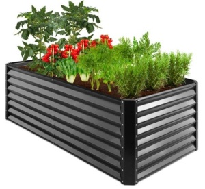 Outdoor Metal Raised Garden Bed for Vegetables, Flowers, Herbs - 6x3x2ft, Gray