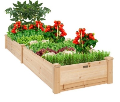 8x2ft Wooden Raised Garden Bed Planter for Garden, Lawn, Yard