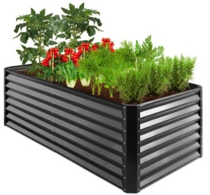 Outdoor Metal Raised Garden Bed for Vegetables, Flowers, Herbs - 6x3x2ft