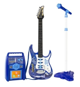 Kids Electric Guitar Toy Play Set w/ 6 Songs, Microphone, Amp, Appears New