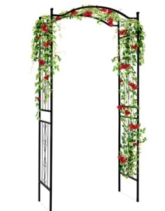 Steel Garden Arch Arbor Trellis for Climbing Plants - 92in