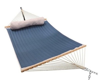 Quilted Fabric Hammock with Pillow, Appears New, Retail 69.99