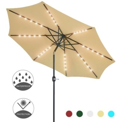 Patio Watcher 9-FT Solar Lights Umbrella, New, Retail 116.00