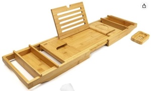 Bamboo Bath Tray, Appears New, Retail 34.99