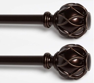 QITERI Curtain Rods for 66 - 120" Window 2 Pack, E-Commerce Return, Retail 49.99