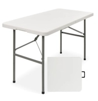 4ft Portable Folding Plastic Dining Table w/ Handle, Lock, Appears New