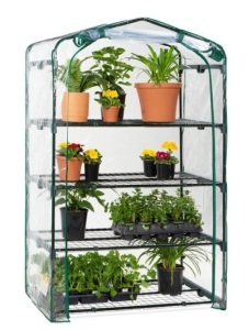 4-Tier Mini Portable Indoor Outdoor Greenhouse w/ Steel Shelves - 40in