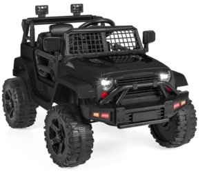 12V Kids Ride-On Truck Car w/ Parent Remote Control, Spring Suspension, Black