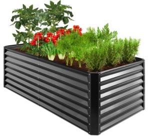 Outdoor Metal Raised Garden Bed for Vegetables, Flowers, Herbs - 6x3x2ft, Gray