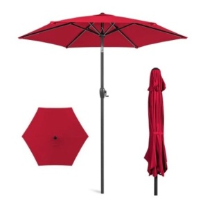 Outdoor Market Patio Umbrella, 7.5ft, Red